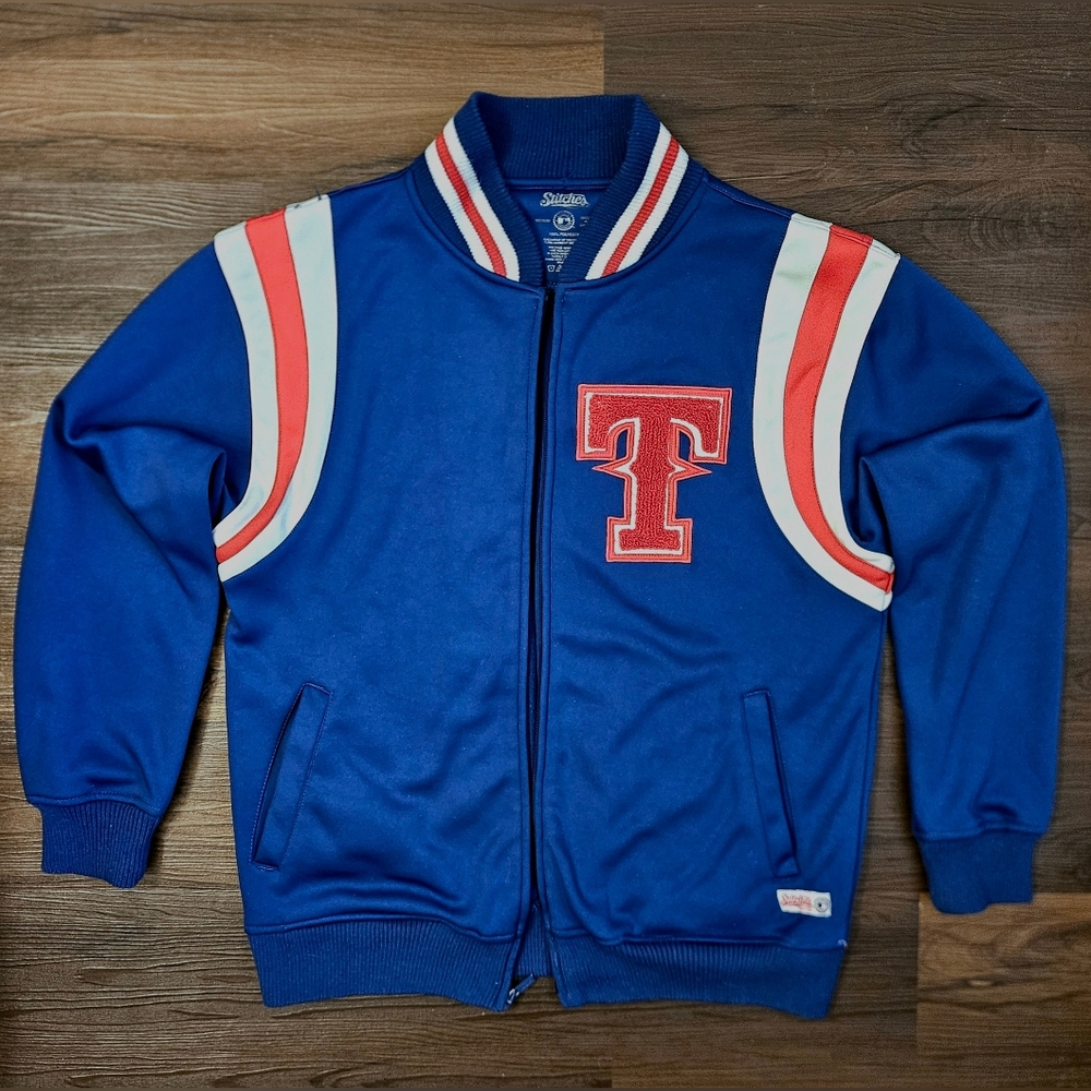 Rare Vintage 90s Texas Rangers MLB Stitches Jacket Chenille Patch Medium